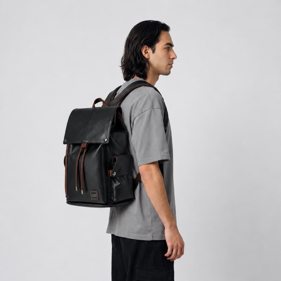 Sacs A Dos Cuir Homme Vintage Noir