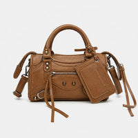 Sac à Main Bandoulière Style Moto Simple à Rivets - Donatella