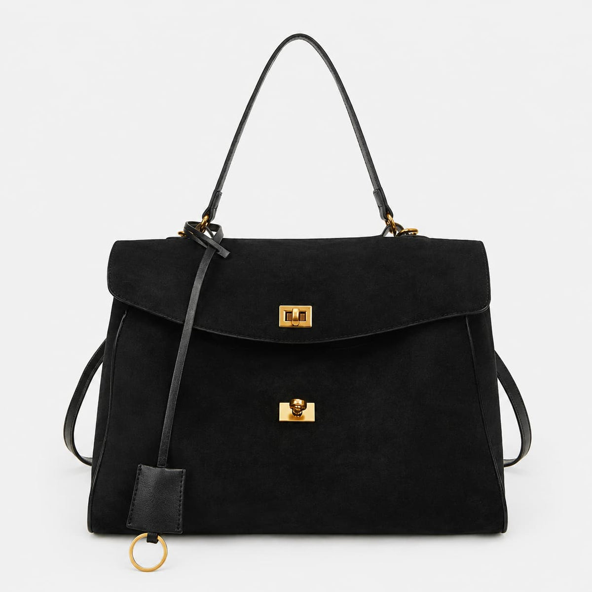 Sac à main bandoulière en cuir daim givré noble - Luciana