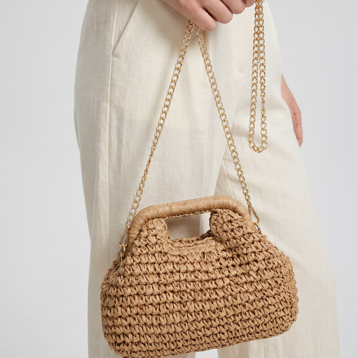 Sac à main bandoulière en paille bohème - Lisa