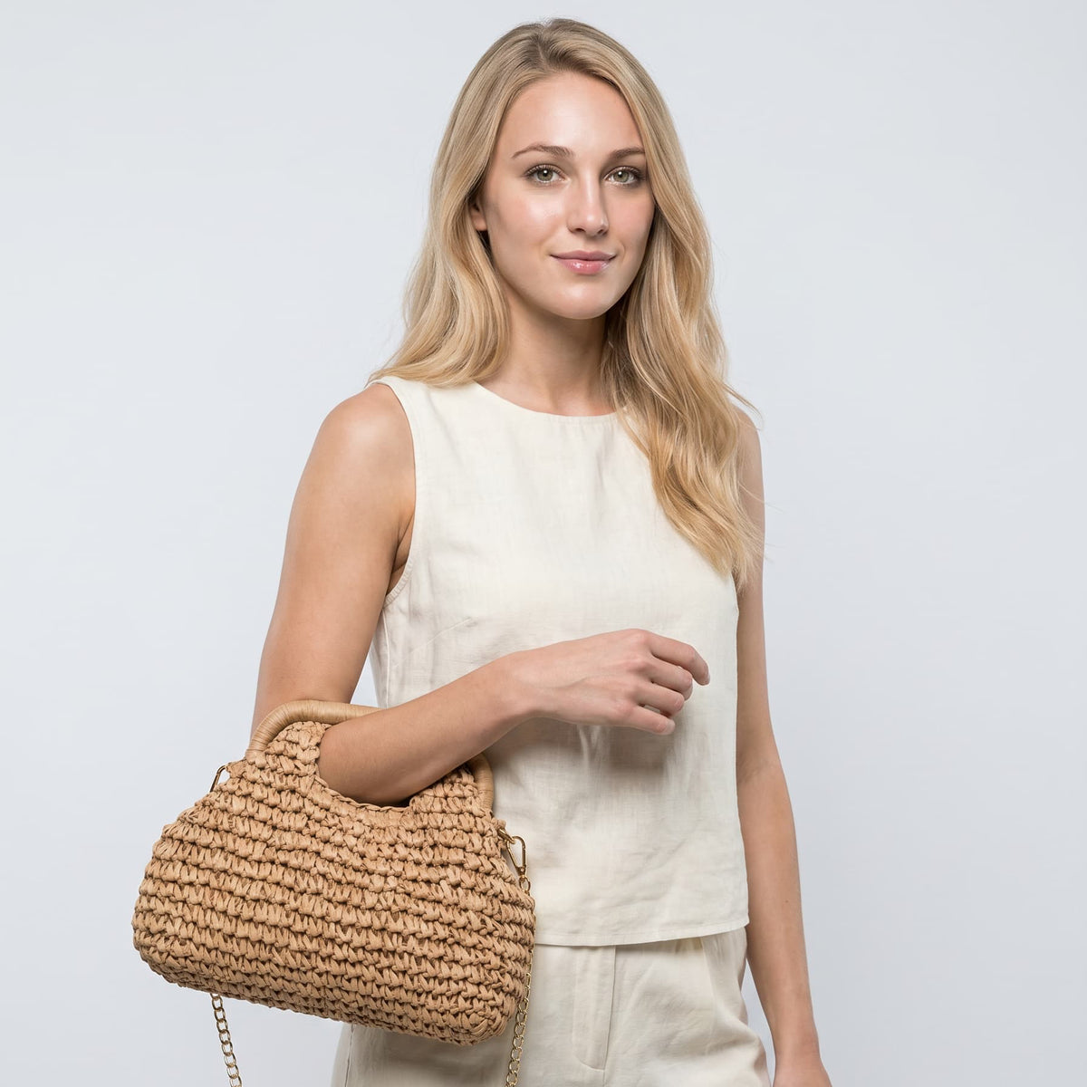Sac à main bandoulière en paille bohème - Lisa