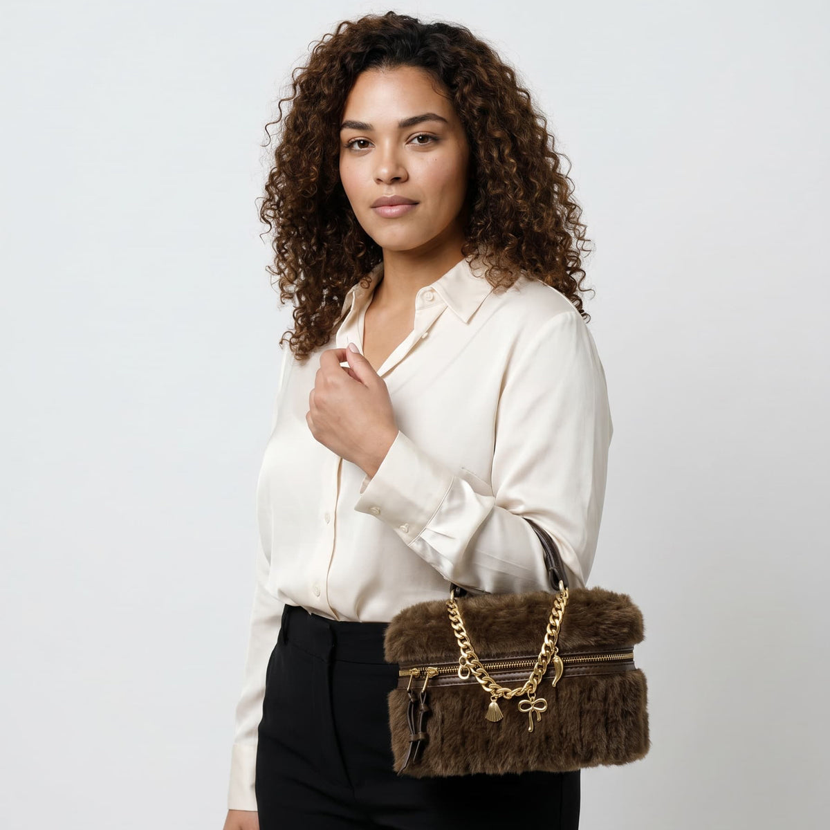 Sac à main bandoulière duveteux - Ornella
